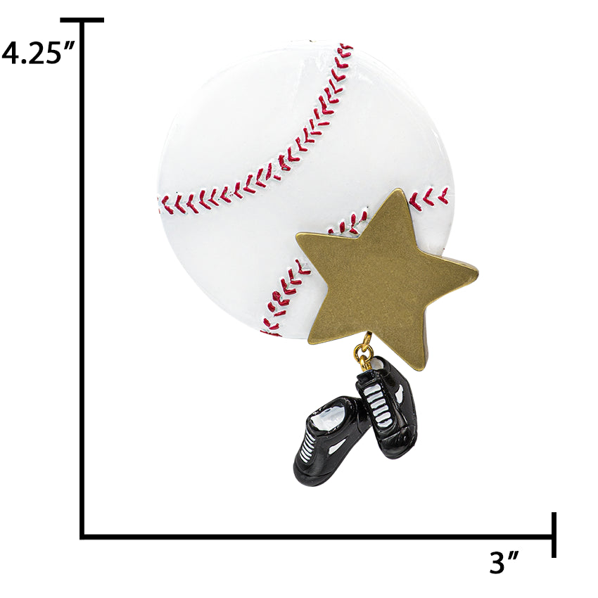 Personalized Baseball Ball Christmas Ornament with Cleats 2025