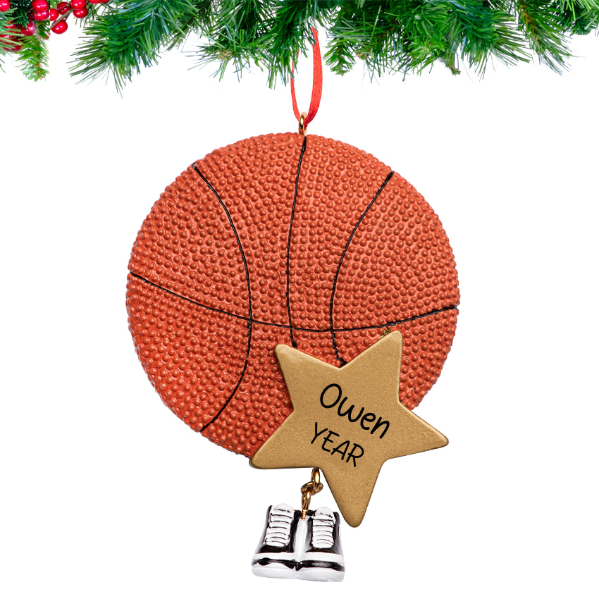 Personalized Basketball Ball Christmas Ornament - 2025