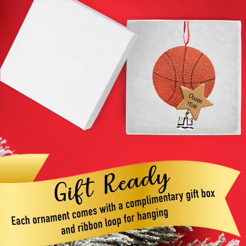 Personalized Basketball Ball Christmas Ornament - 2025