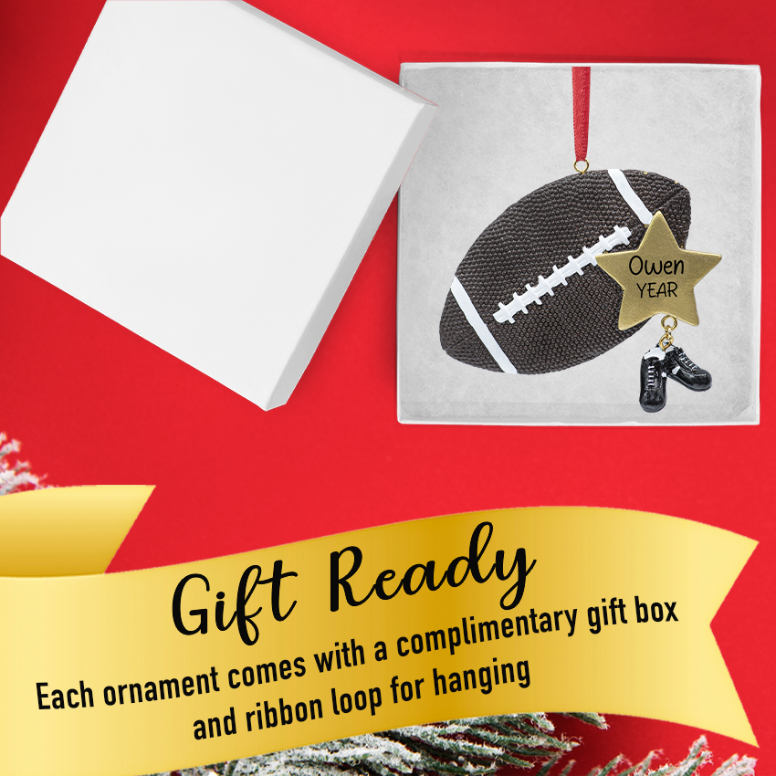Personalized Football Christmas Ornament 2025