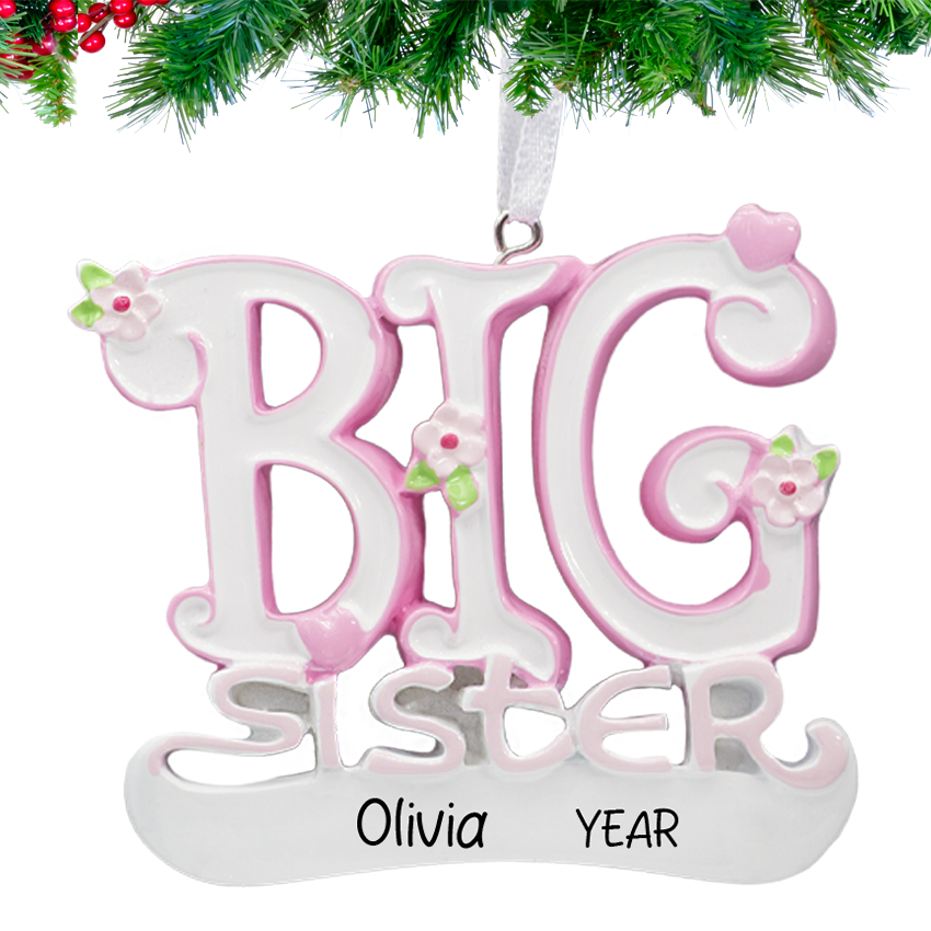 Big sister lettering with name & year