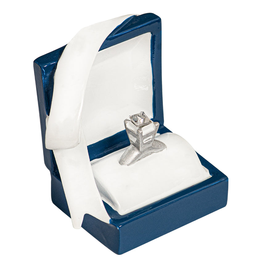 Personalized Engagement Ring Box Christmas Ornament Blue
