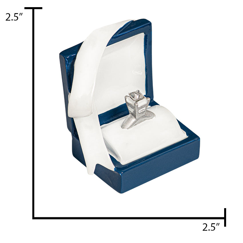 Personalized Engagement Ring Box Christmas Ornament Blue