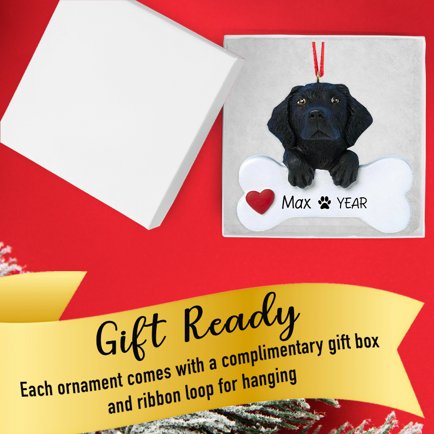 Personalized Black Lab Christmas Ornament