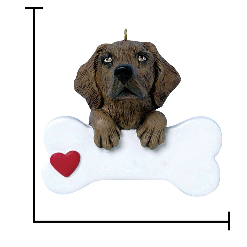 Personalized Chocolate Lab Dog Christmas Ornament