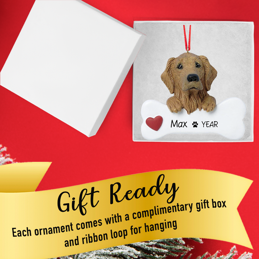 Personalized Golden Retriever Christmas Dog Ornament