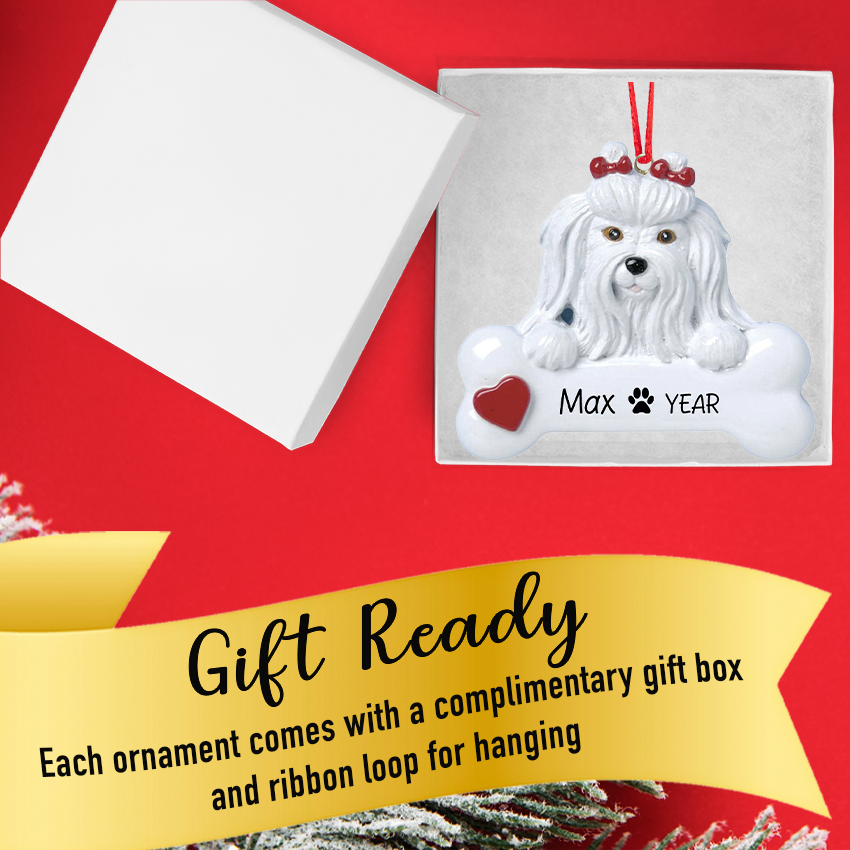 Personalized Maltese Christmas Ornament
