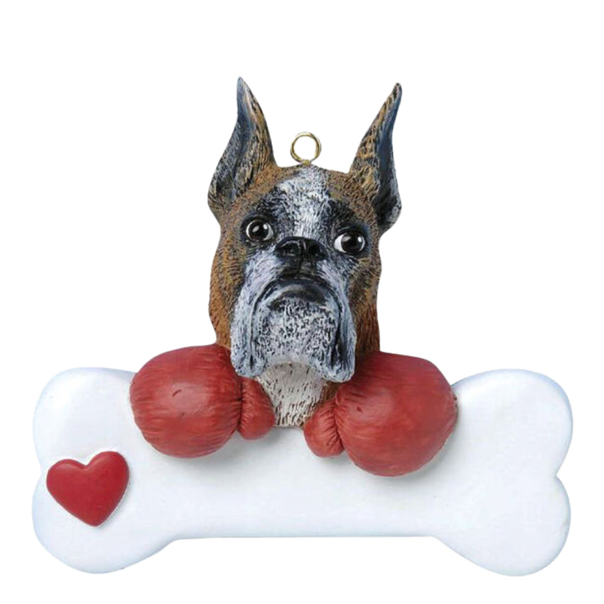 Personalized Boxer Dog Christmas Ornament