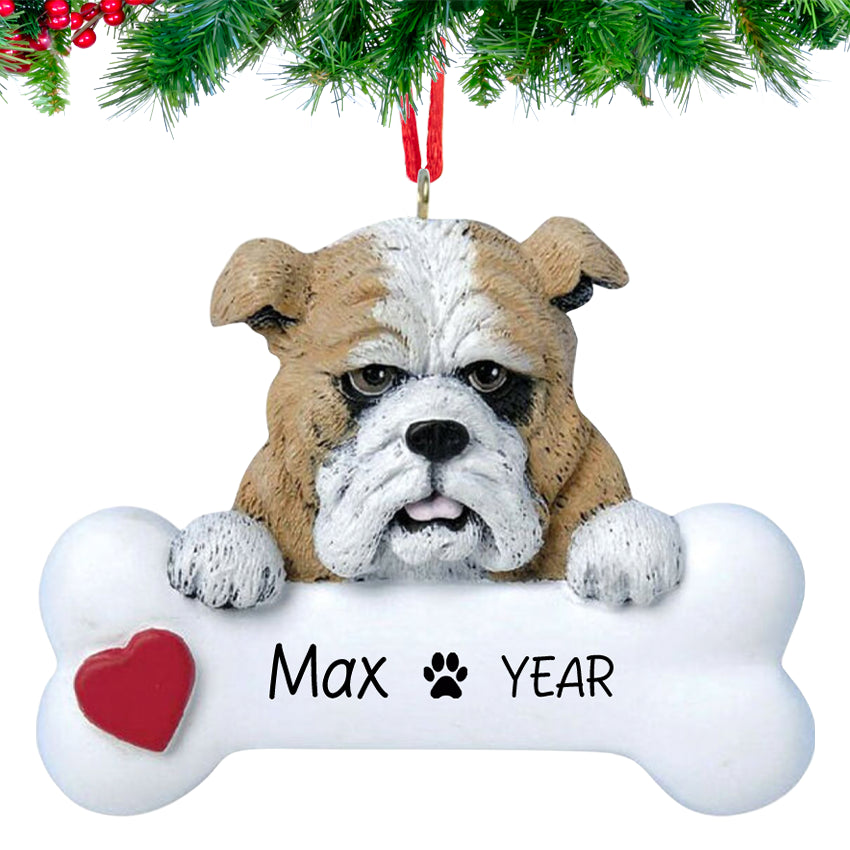 Personalized Bulldog Christmas Ornament
