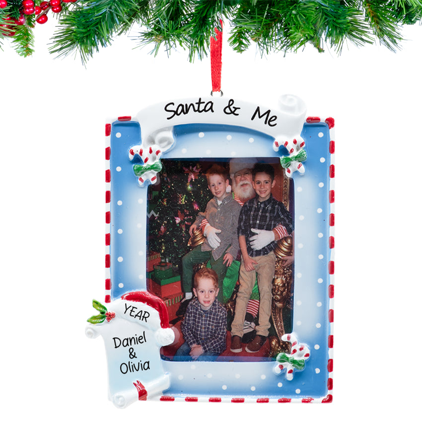 Personalized Santa and Me Picture Frame Christmas Ornament