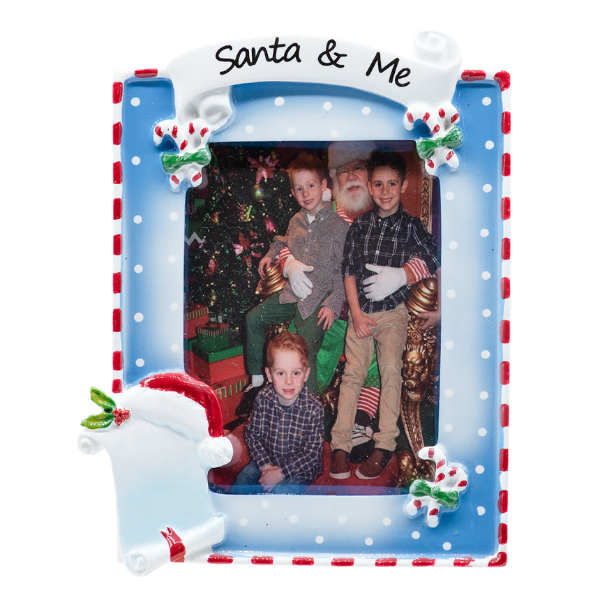Personalized Santa and Me Picture Frame Christmas Ornament