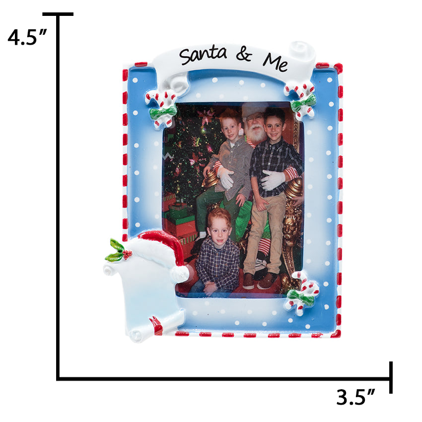 Personalized Santa and Me Picture Frame Christmas Ornament