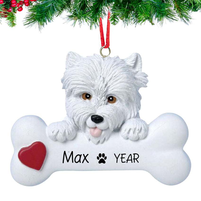 Smiling West Highland White Terrier ornament