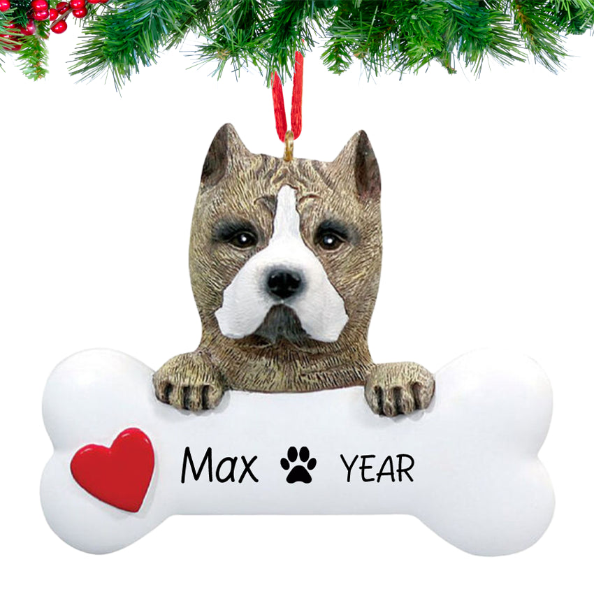 Personalized Pitbull Christmas Ornament