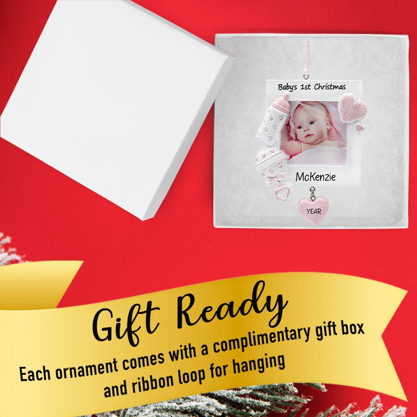 Custom Baby's 1st Christmas Ornament Girl