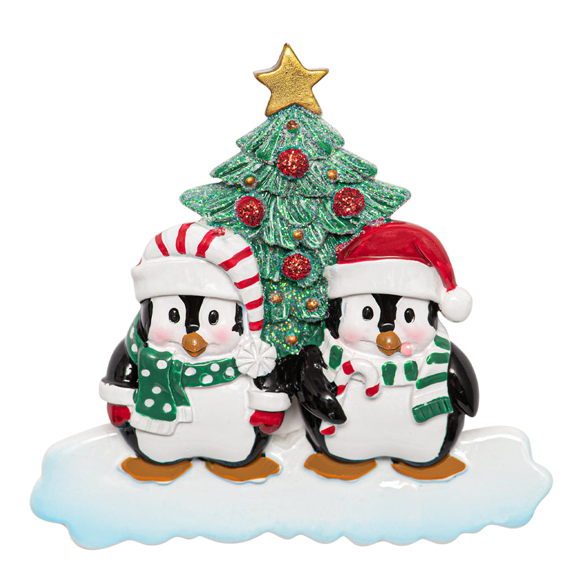 Personalized Our First Christmas Together Ornament Penguin Couple