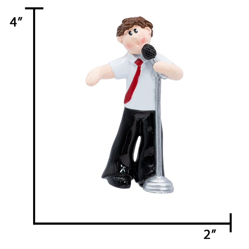 Personalized Singer Boy Christmas Ornament