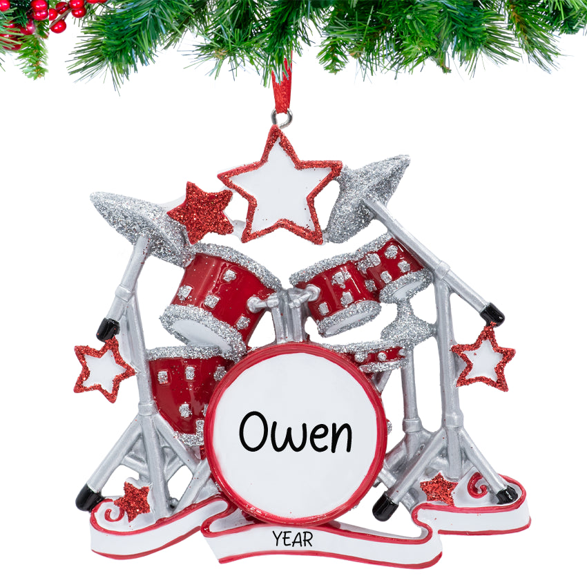 Drum set Ornament With Personalized name & year