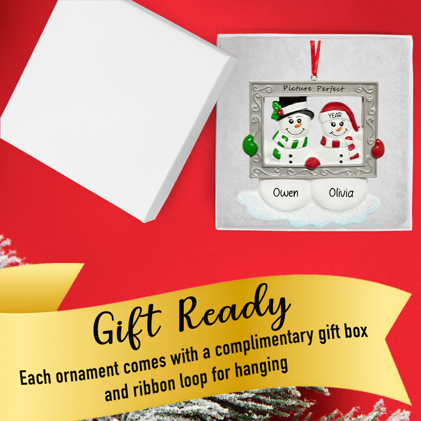 Custom Our 1st Christmas Together Ornament Snowman Couple