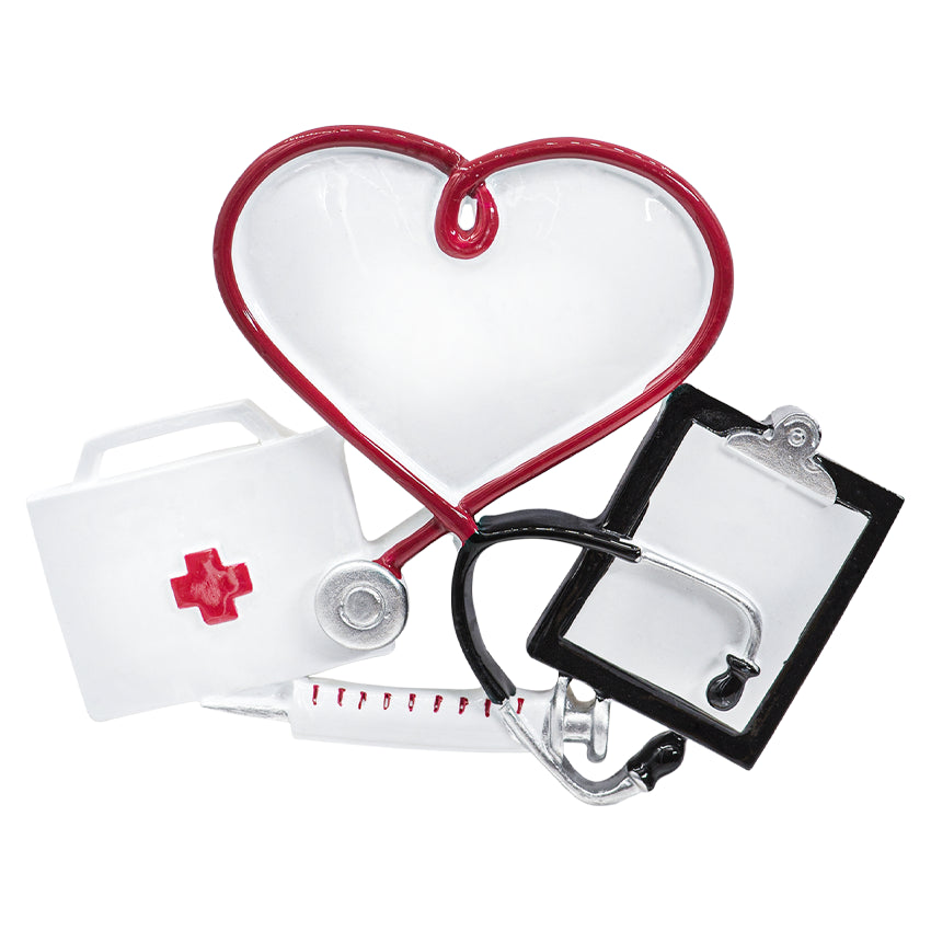 Personalized Doctor / Nurse Christmas Ornament with Stethoscope