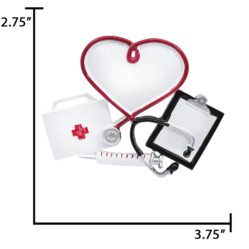Personalized Doctor / Nurse Christmas Ornament with Stethoscope