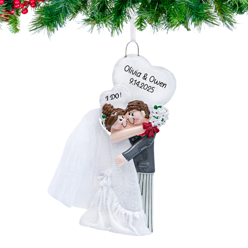 personalized wedding ornament engage couples