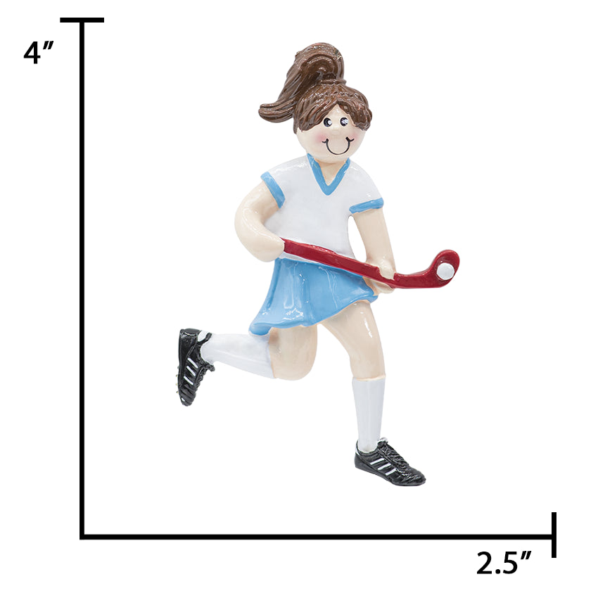 Personalized Field Hockey Girl Christmas Ornament 2025