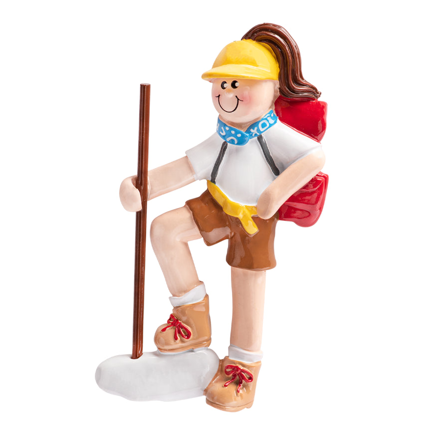 Personalized Hiking Girl Christmas Ornament