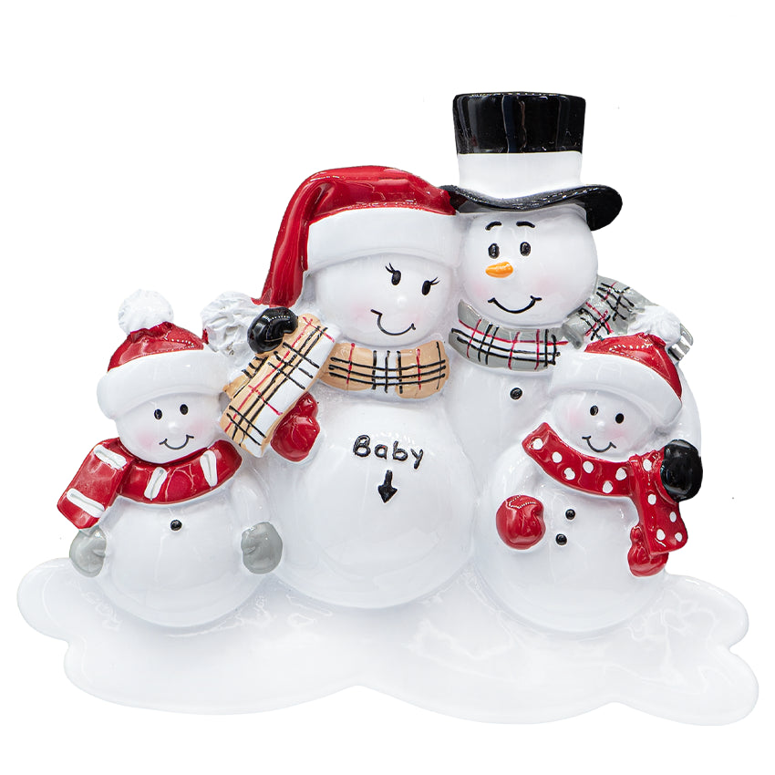 Personalized Pregnant Soon to be Family of 5 Christmas Ornament