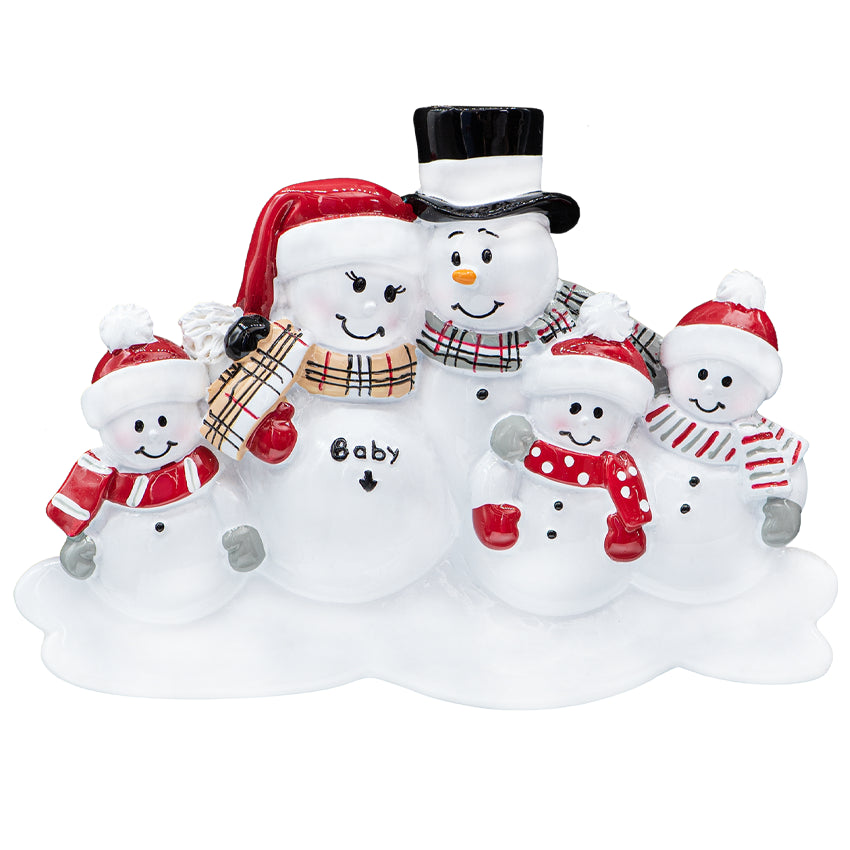 Personalized Pregnant Soon to be Family of 6 Christmas Ornament