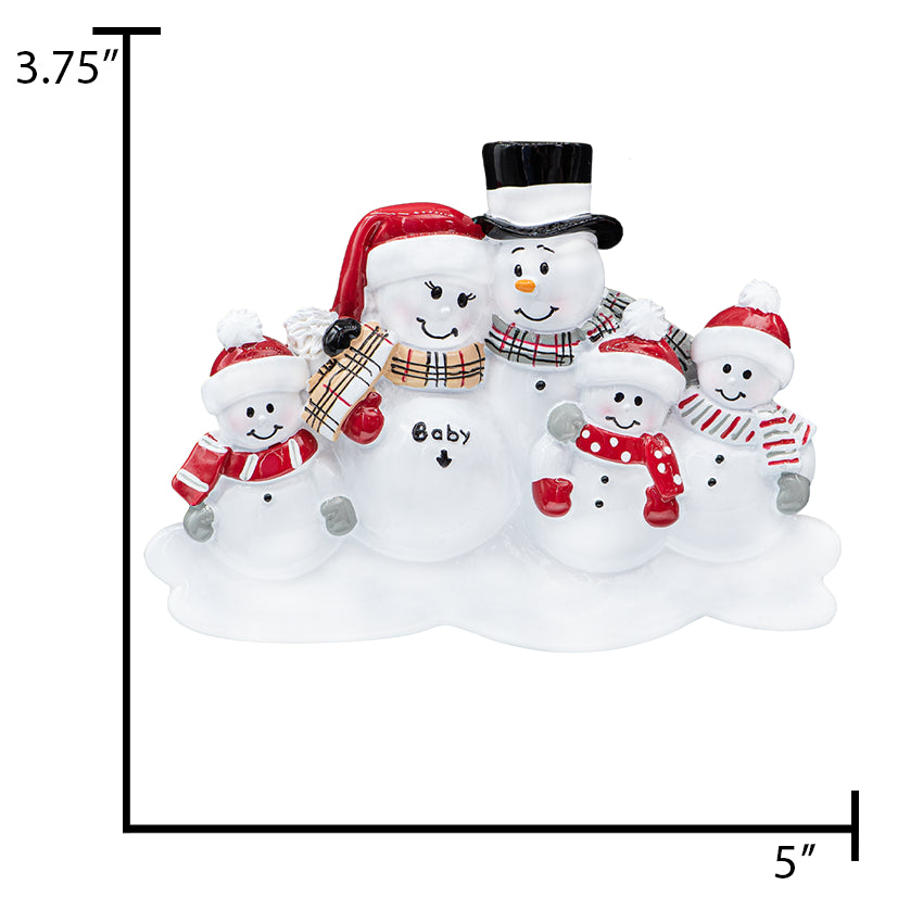 Personalized Pregnant Soon to be Family of 6 Christmas Ornament