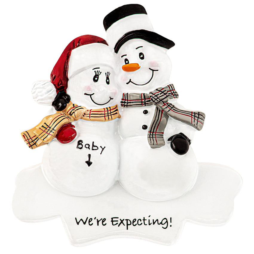 Personalized Snowman Expecting Christmas Ornament - 2025