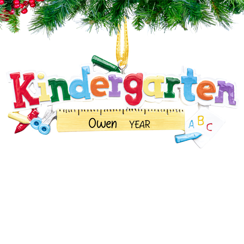 Personalized Kindergarten Christmas Ornament