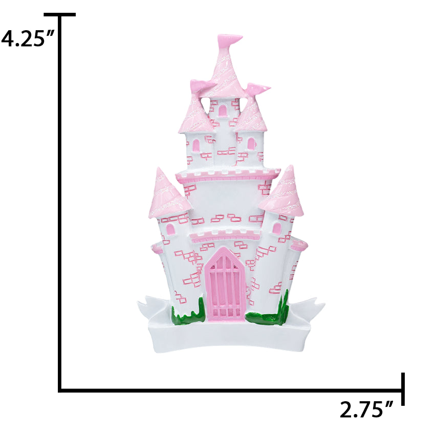 Personalized Princess Castle Christmas Ornament