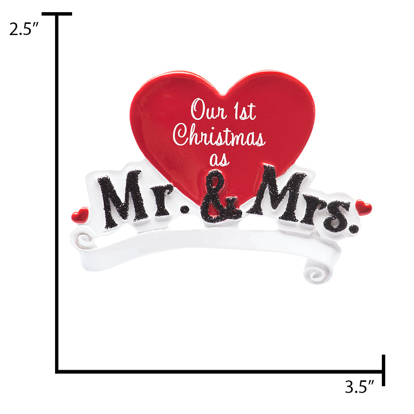 Personalized Our First Christmas as Mr & Mrs Ornament