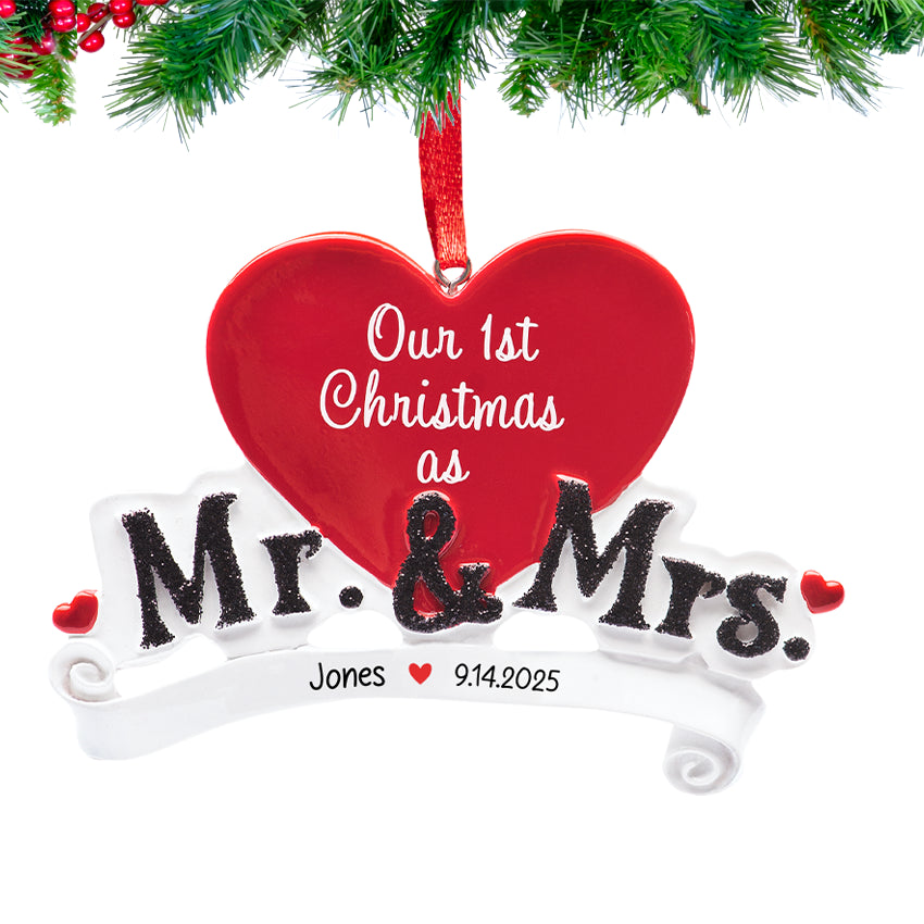 our 1st Chrismas as Mr. & Mrs. Heart ornament
