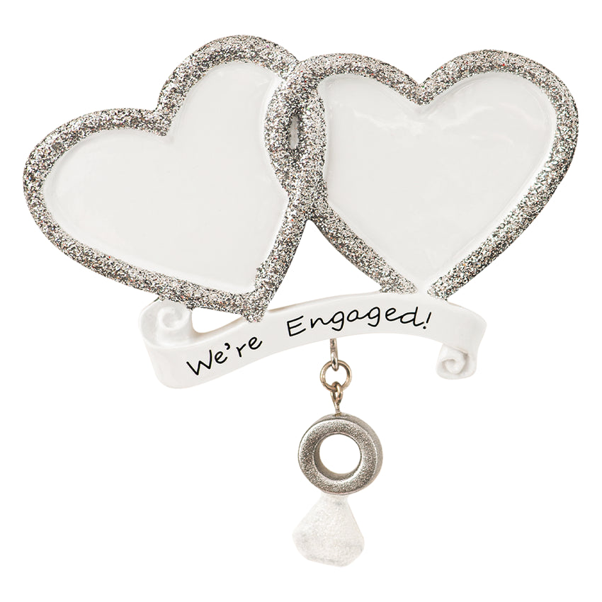 Personalized Our First Christmas Engaged Ornament - Engagement Ring