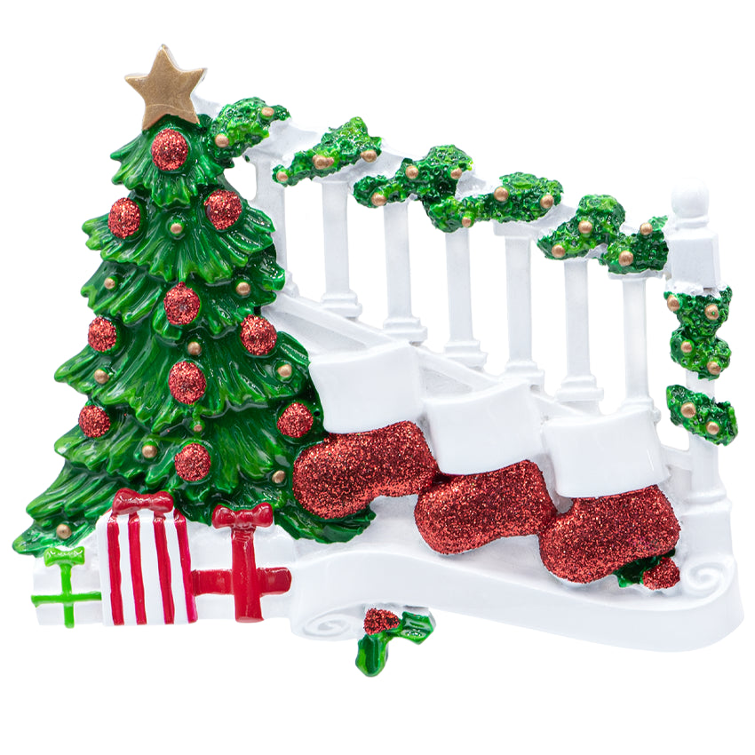 Personalized Stocking Family of 3 Christmas Ornament - 2025