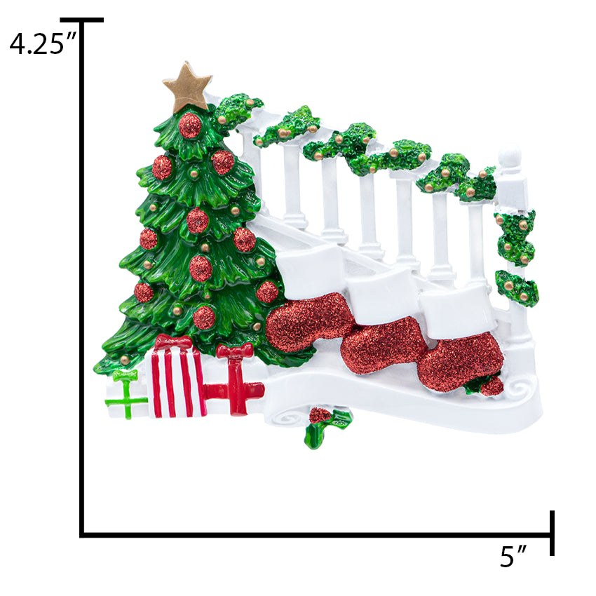 Personalized Stocking Family of 3 Christmas Ornament - 2025