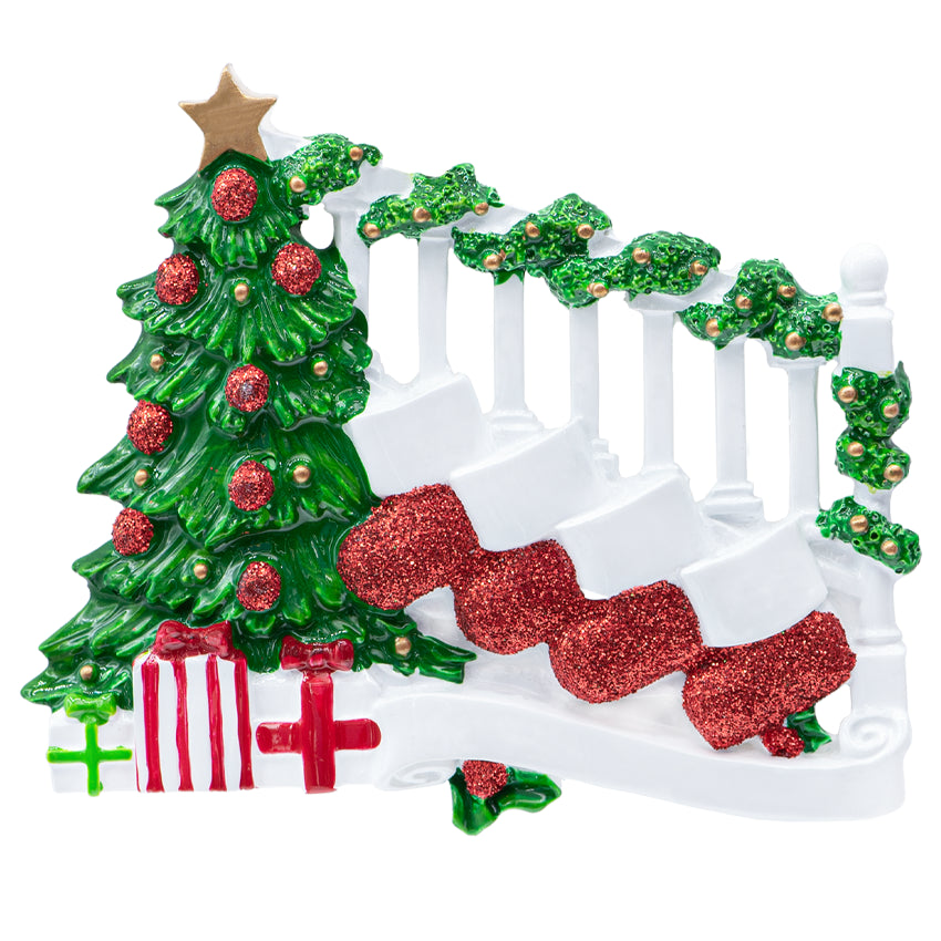 Personalized Stocking Family of 4 Christmas Ornament - 2025