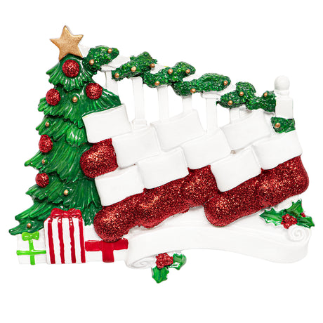 Custom Stocking Family of 9 People Christmas Ornament