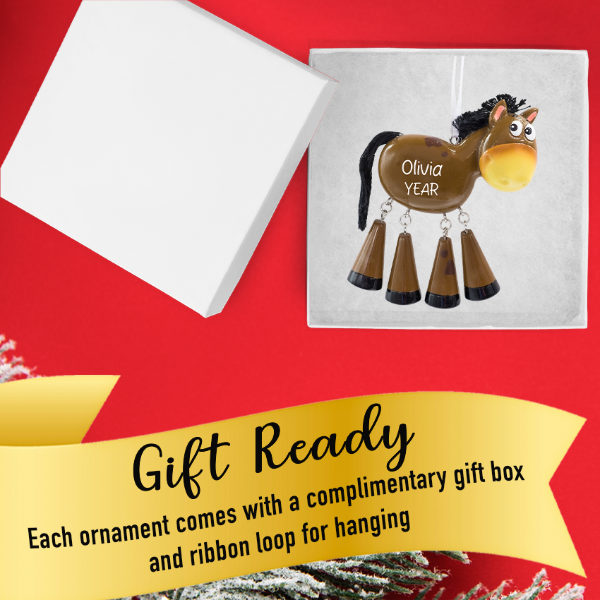 Personalized Horse Christmas Ornament - Barnyard Animal Gift