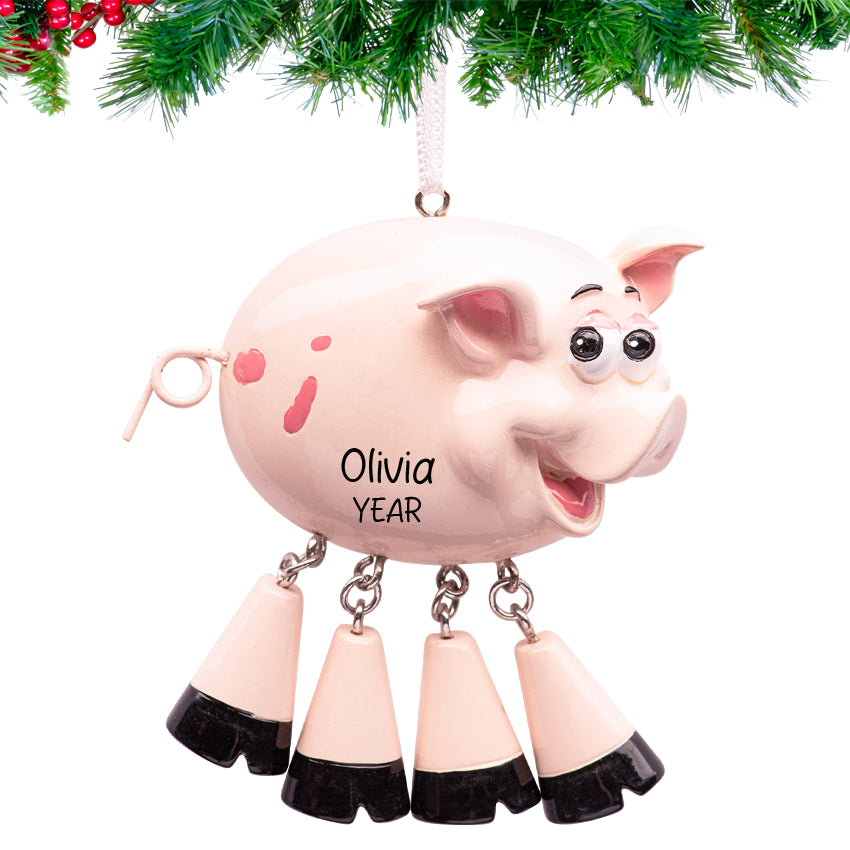 Personalized Pig Christmas Ornament - Farm Animal Gift