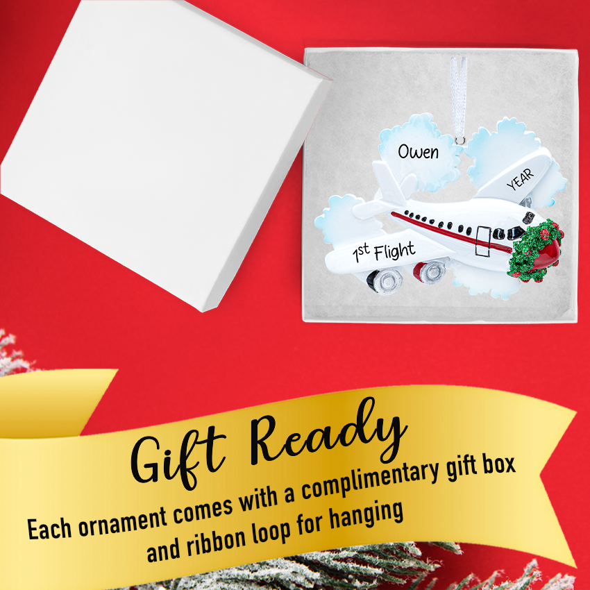 Personalized Airplane Christmas Ornament