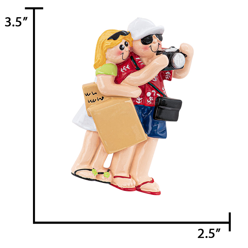 Personalized Vacation Couple Christmas Ornament