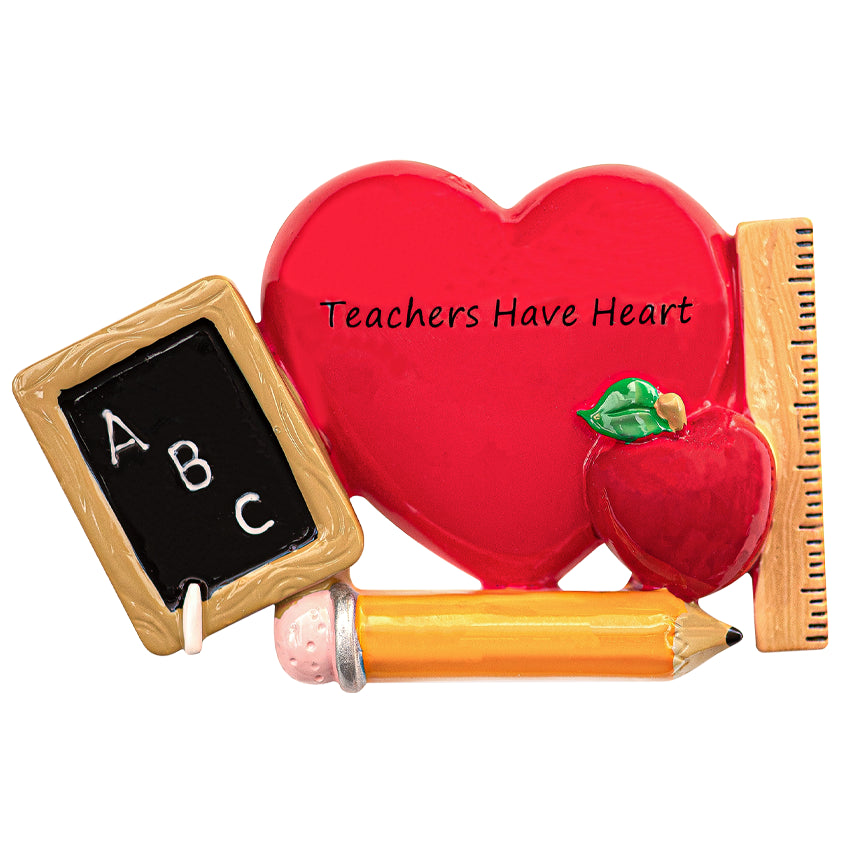 Personalized Teachers Have Heart Christmas Ornament