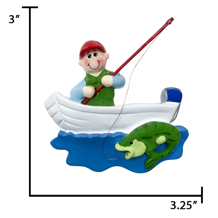Personalized Fisherman Christmas Ornament