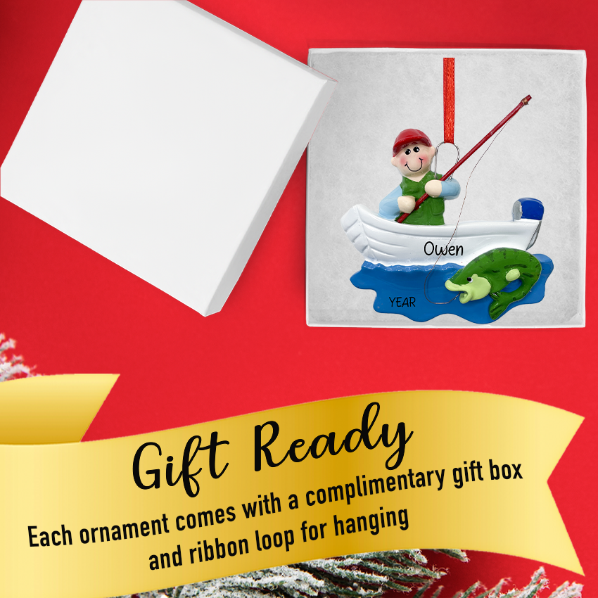 Personalized Fisherman Christmas Ornament