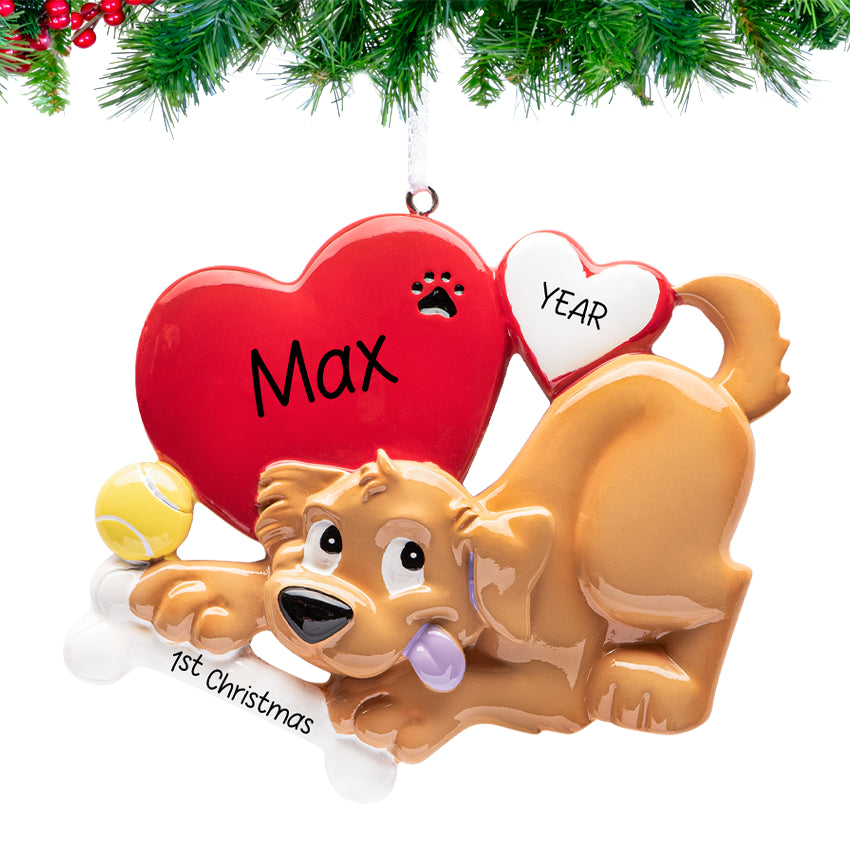 Customized dog ornament for Christmas, a special decoration to celebrate your beloved pet.