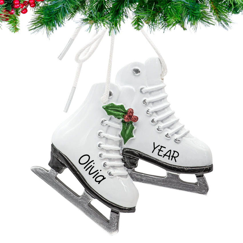 Personalized Figure Skates Christmas Ornament